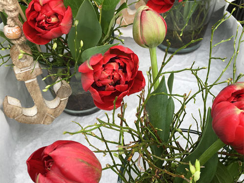 Floristik Tischblumen - rote Tulpen (Nr. 9)